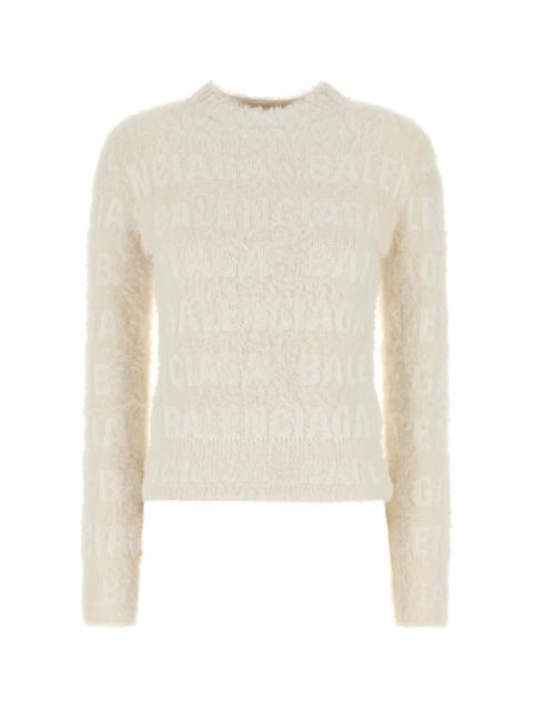 BALENCIAGA Ivory wool blend sweater