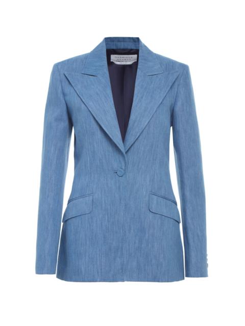 GABRIELA HEARST Leiva Blazer in Medium Blue Recycled Cotton Linen Denim