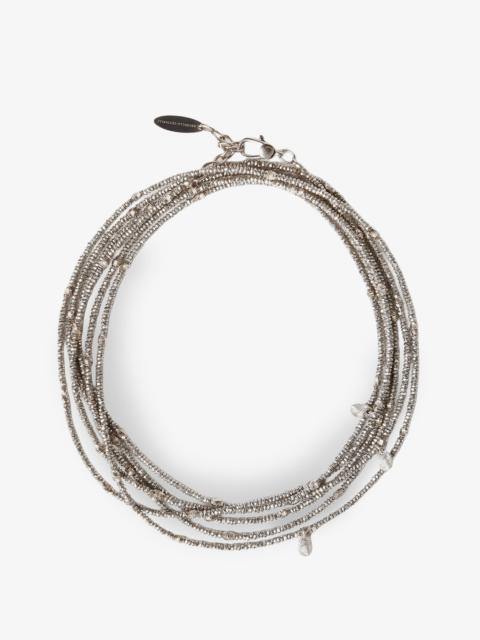 Brunello Cucinelli Brunello Cucinelli Wrap Hematite And 925 Sterling Silver Bracelet