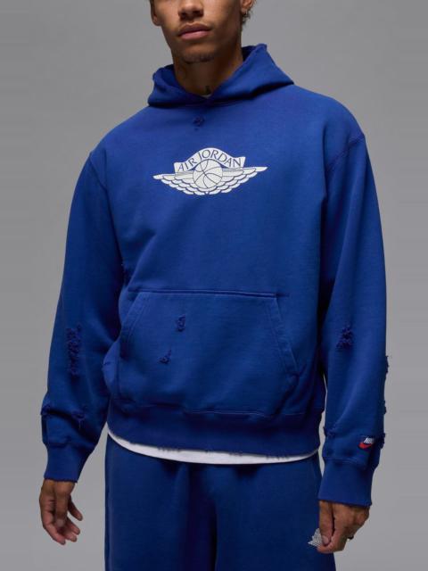 Jordan Rare Air Oversize Distressed Pullover Hoodie in Deep Royal at Nordstrom
