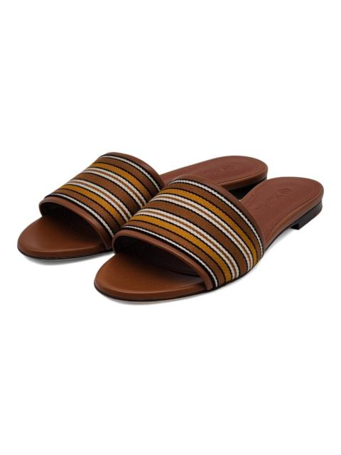 Loro Piana The Suitcase Stripe Sandals - Fabric Leather - Brown 37 $750