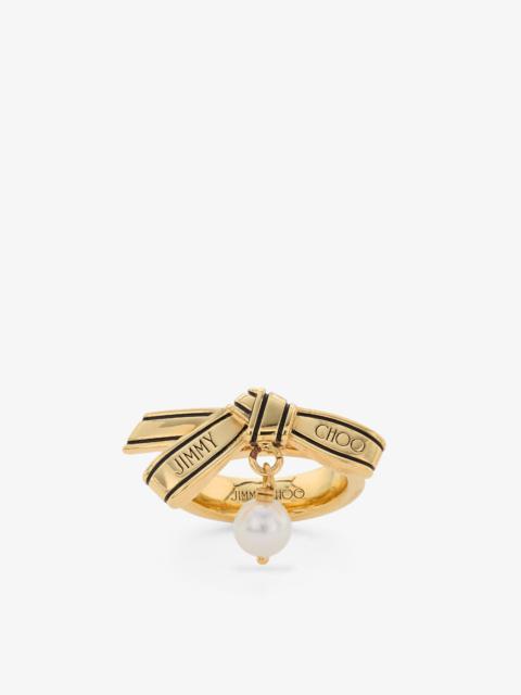 JIMMY CHOO Ribbon Ring
Gold Metal Ribbon Pearl Ring