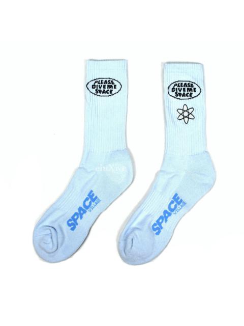 Other Designers Travis Scott Space Village Give Me Space Logo Socks Blue