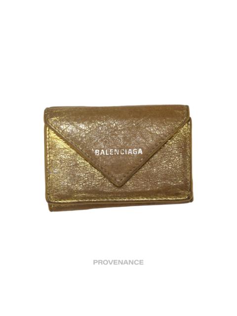 BALENCIAGA Balenciaga Papier Mini Wallet - Metallic Gold Leather