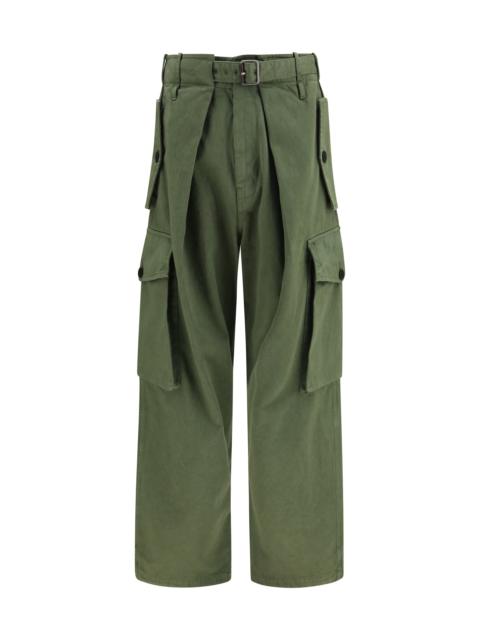 Loewe Loewe Cotton Cargo Pants Khaki Green