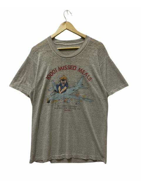 Other Designers Vintage - Vintage 10001 Missed Meals US Air Force T-shirt Grey
