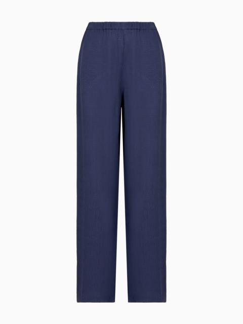 EMPORIO ARMANI ARMURE VISCOSE TROUSERS WITH AN ELASTICATED WAIST