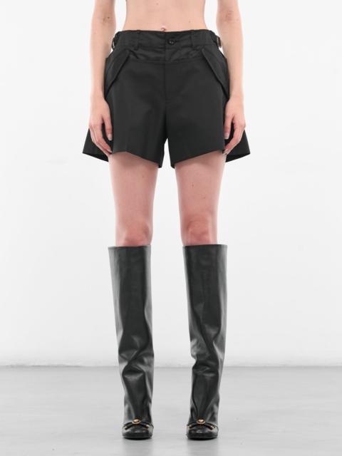 sacai Black Suiting-Nylon Mini Shorts