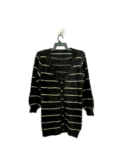 Other Designers Cardigan - Stripes Shag Shaggy Faux Fur Mohair Cardigan