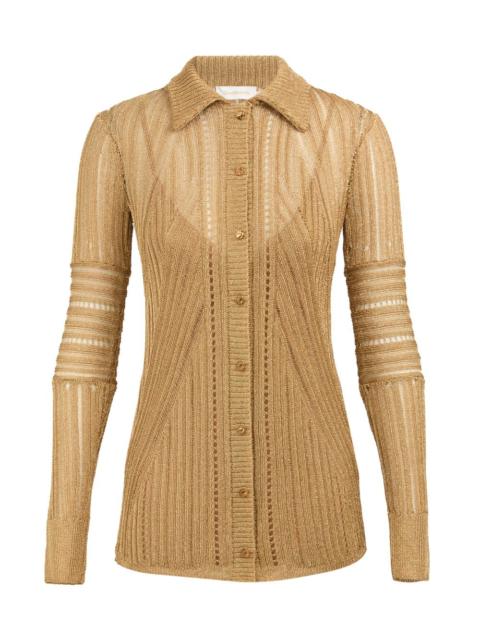 Zimmermann REBELLION METALLIC KNIT SHIRT