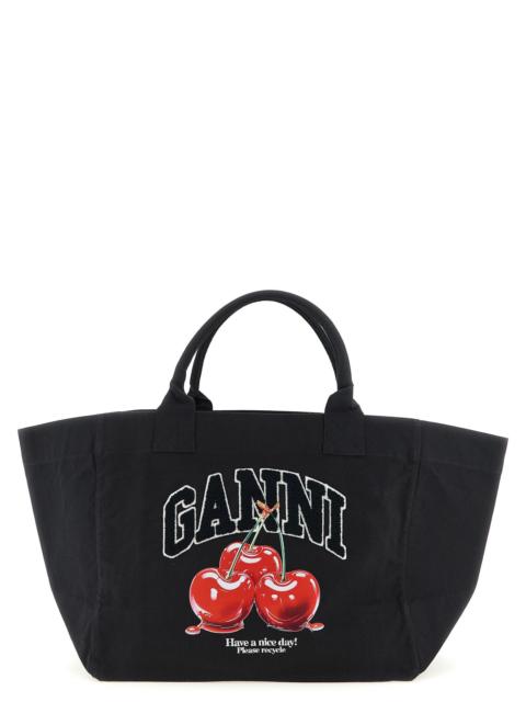 GANNI Ganni Women 'Black Xxl Cherry Tote' Shopping Bag