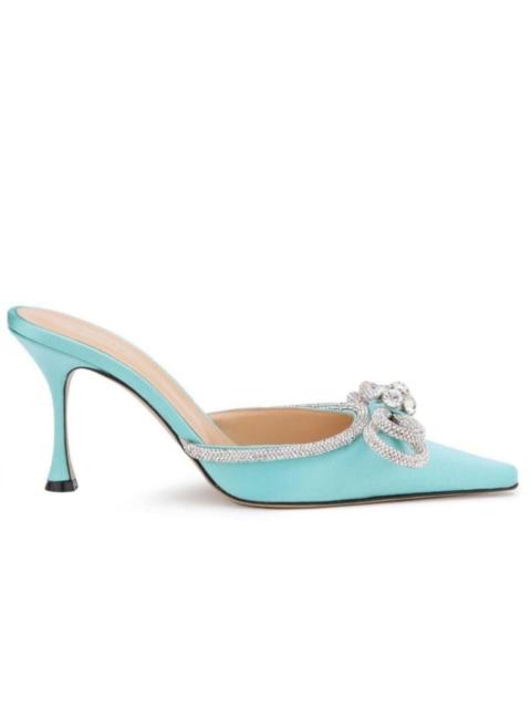 MACH & MACH Double Bow Satin Mules