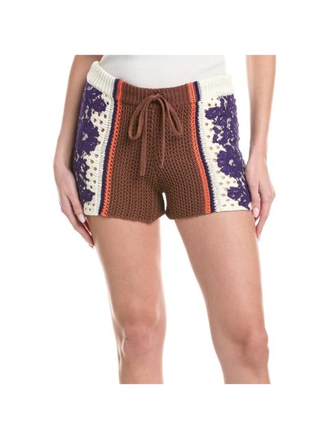 Valentino Valentino Lace Trim Crochet Short