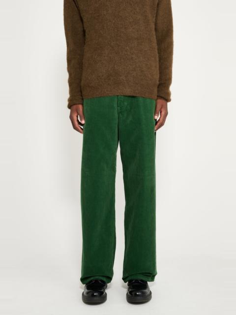 AURALEE AURALEE PIGMENT DYED FINX CORDUROY WIDE 5P PANTS FOREST GREEN