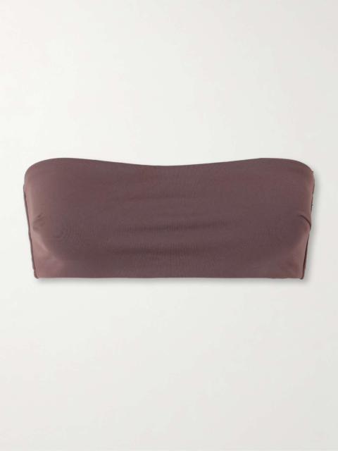 Recycled bandeau bikini top Brown