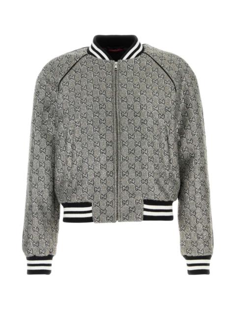 GUCCI Gucci Men Embellished Tweed Bomber Jacket