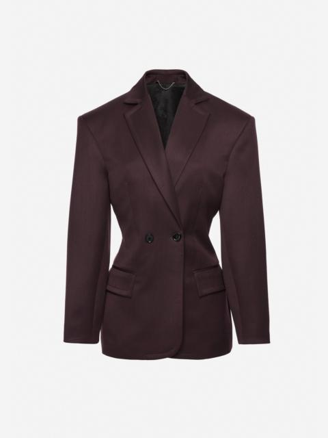 MAGDA BUTRYM Hourglass satin blazer in dark purple