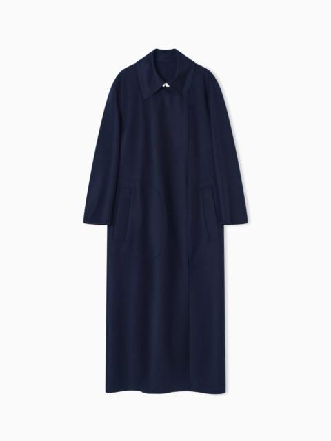 GIORGIO ARMANI LONG COAT IN TWO-TONE VIRGIN WOOL