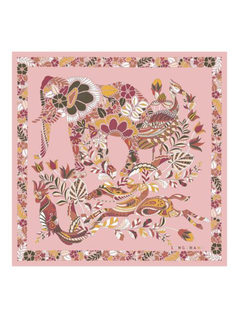 Longchamp Forêt Longchamp Silk scarf 50 Pink Tea - Silk
