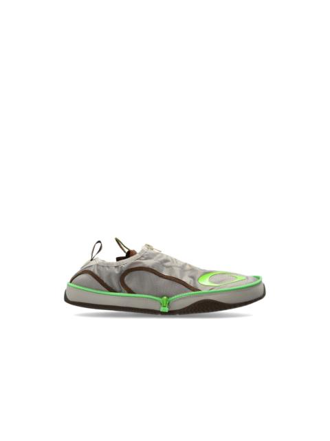 BALENCIAGA BALENCIAGA $595 Pocket Beige Neon Green Sneakers New & Authe