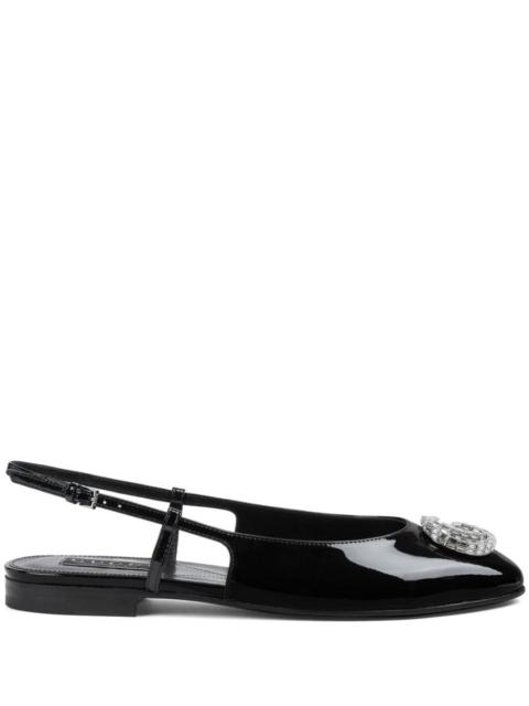 GUCCI PATENT LEATHER SLINGBACK BALLET FLATS