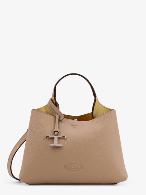 Other Designers Tod'S Leather Shoulder Bag With Metal T-Timeless Logo