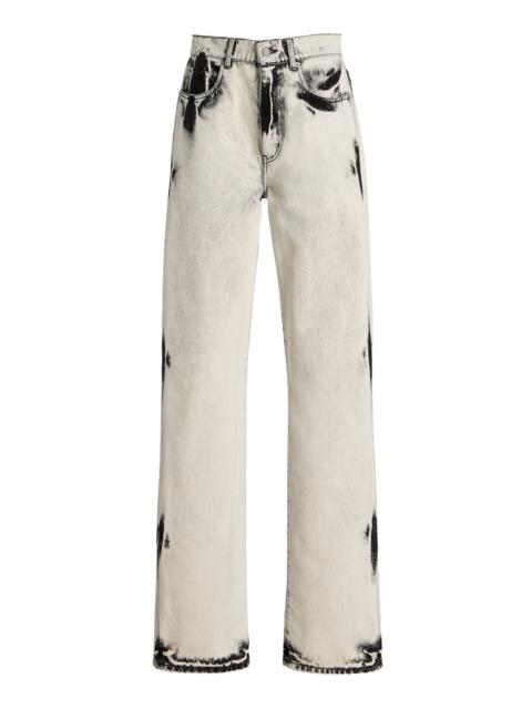 Proenza Schouler Ryman Rigid Mid-Rise Straight-Leg Jeans black/white