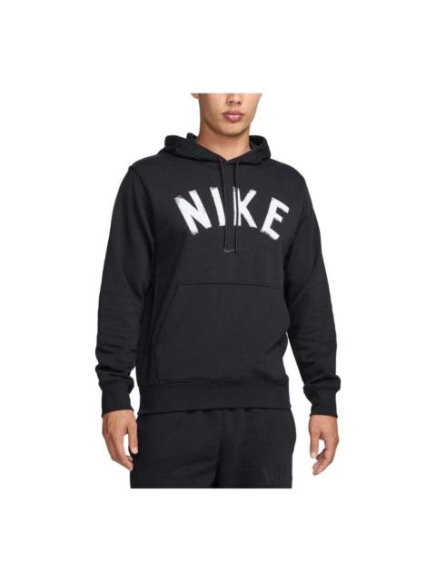 Nike Nike Swoosh Dri-FIT French Terry Pullover Fitness Hoodie Asia Sizing 'Black White' FV9920-010