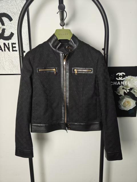GUCCI Gucci Leather Patchwork Coat