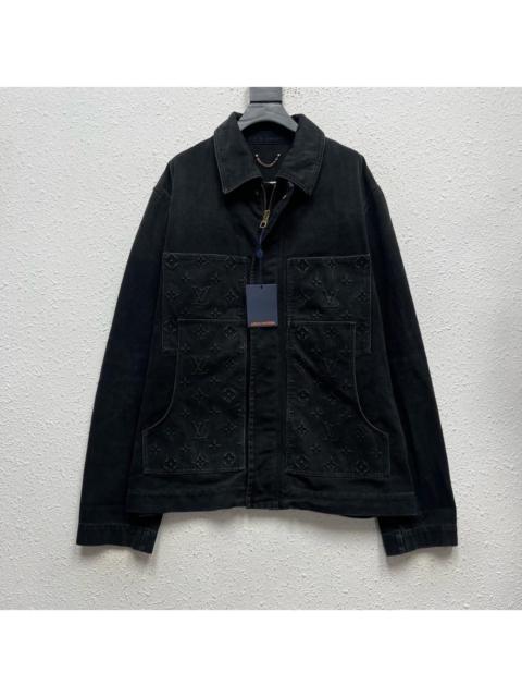 Louis Vuitton LOUIS VUITTON LV black lumberjack print washed denim jacket