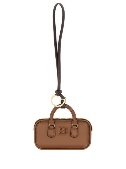 Miu Miu Women Caramel Leather Keyring