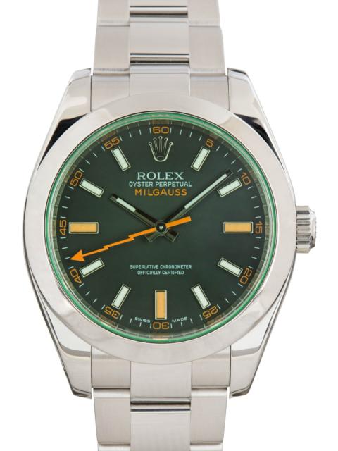 ROLEX Pre-owned Rolex Milgauss Ref 116400 Black Dial Green Crystal