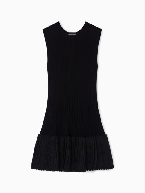 EMPORIO ARMANI KNITTED DRESS WITH ROUGE DETAIL