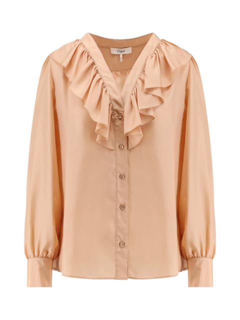 Chloé Silk Shirt With Rouches