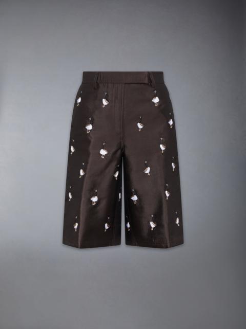 Thom Browne WOOL AND SILK GOOSE WIDE LEG SHORTS