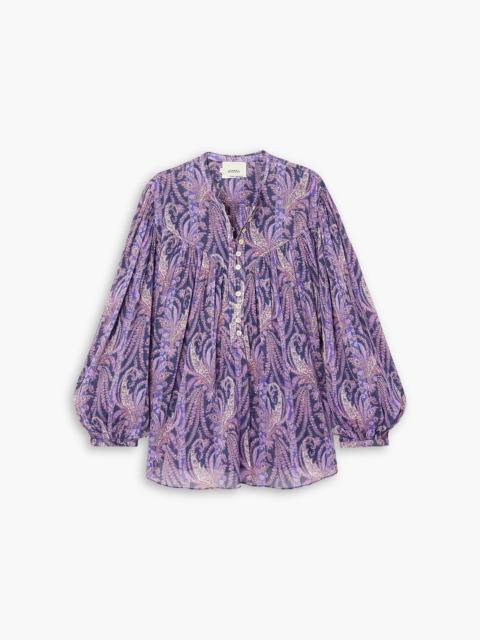 Isabel Marant Kiledia pleated paisley-print cotton and silk-blend blouse