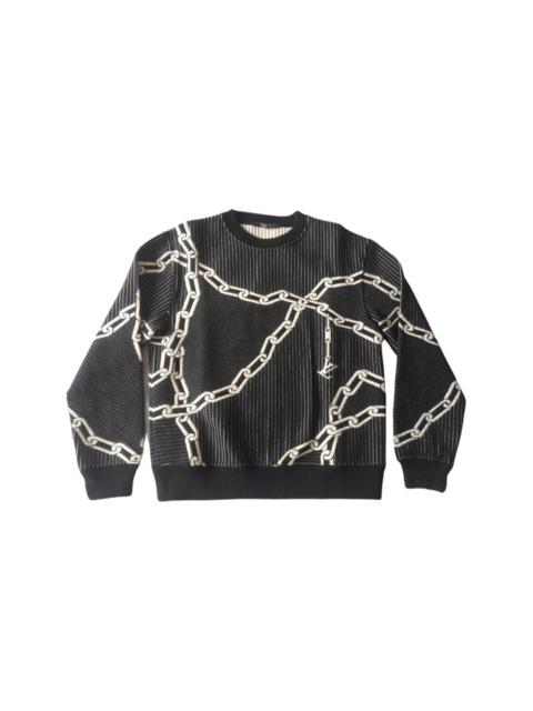 3D effect quilted chain sweatshirt crewneck