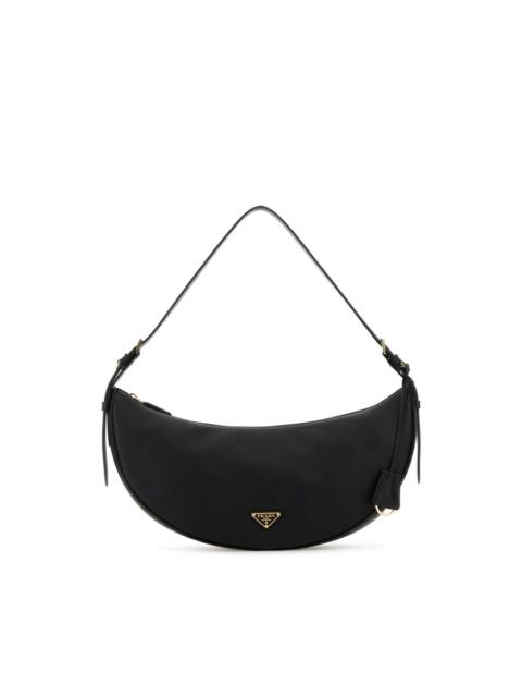 Prada Black Leather Large Prada Demi-Lune Crossbody Bag