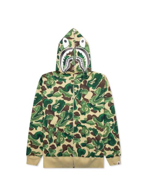 A BATHING APE® BAPE ART CAMO SHARK HOODIE - GREEN