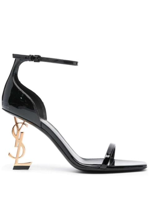 SAINT LAURENT Saint Laurent Women 'Opyum' Black Sandals With Ysl Heel In Patent Leather Woman
