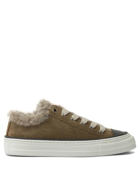 Brunello Cucinelli Brunello Cucinelli Women Suede Sneakers With Jewel Detailing