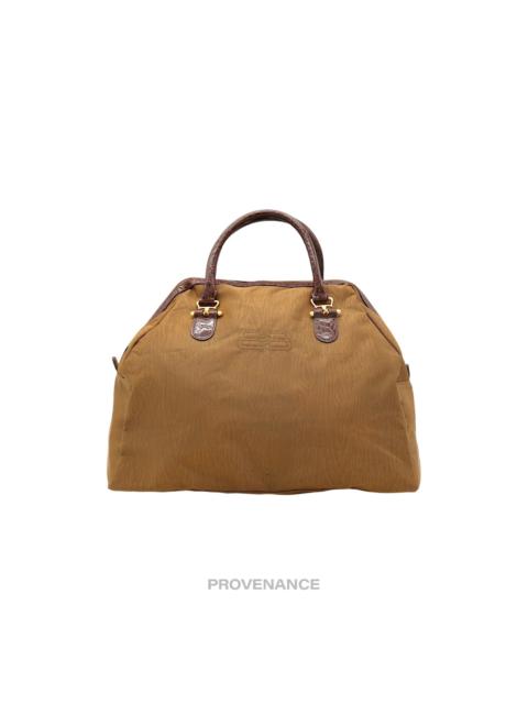 Balenciaga BB Logo Tote Bag - Tan Brown Croc