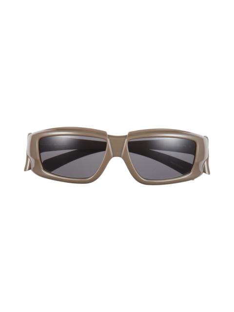 Rick Owens Rick Owens 'Rick Memory Flex Rectangular Sunglasses in Dstgrey Temple/Black Lens at Nordstrom