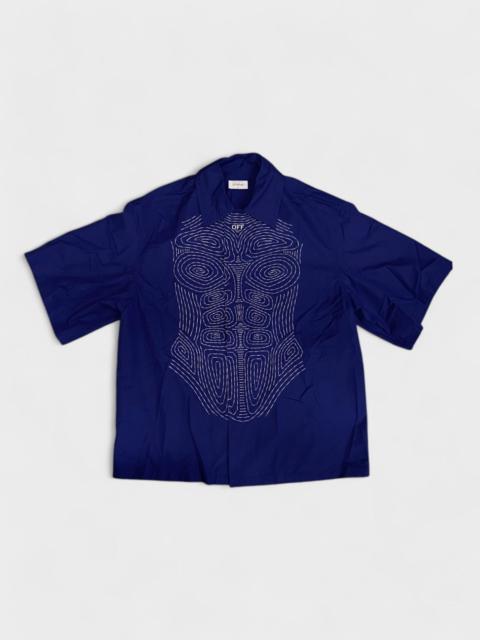 Off-White Off White Body Stitch S/S Shirt Blue White