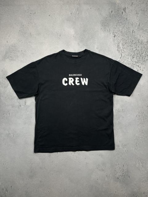BALENCIAGA Balenciaga The Crew Black T-shirt Paris Logo Print Oversized