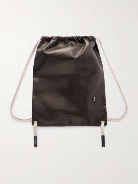 Embellished Leather Drawstring Backpack
