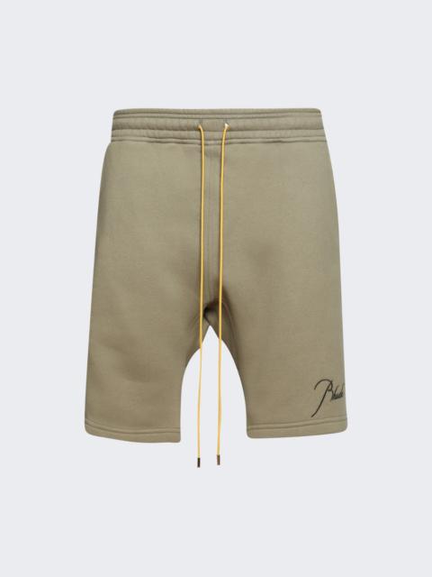 Rhude Classique Sweatshort Moss Green And Black