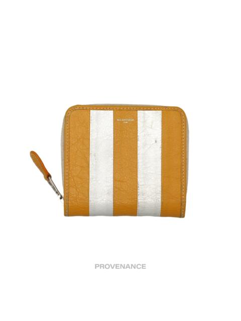 BALENCIAGA Balenciaga Logo Bazaar Zip Wallet - Yellow White Striped
