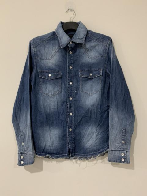 Other Designers In the attic denim shirt two tone sawtooth button usa flag