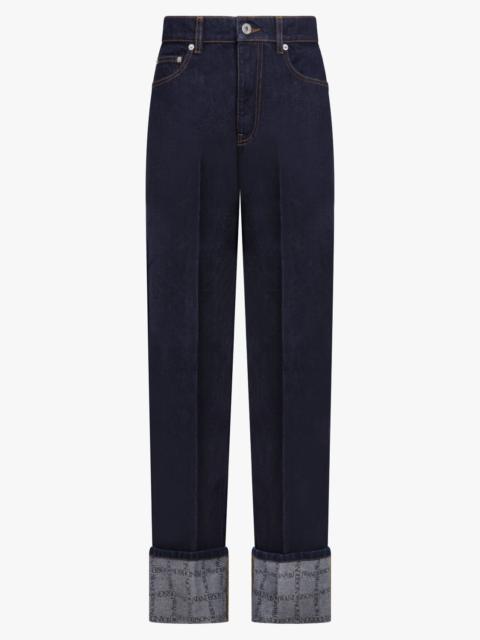 JW Anderson TURN UP LOGO WORKWEAR JEAN PANT | INDIGO BLUE